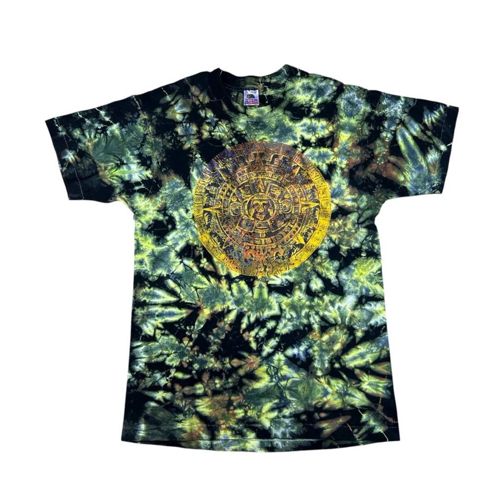 Vintage 90s Grateful Dead Tie Dye Aztec T-Shirt LARGE Single Stitch USA